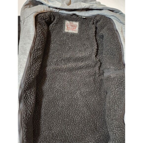 Levi's Men's 2XL Black Sherpa Lined Military Jacket – Hooded - Picture 7 of 9